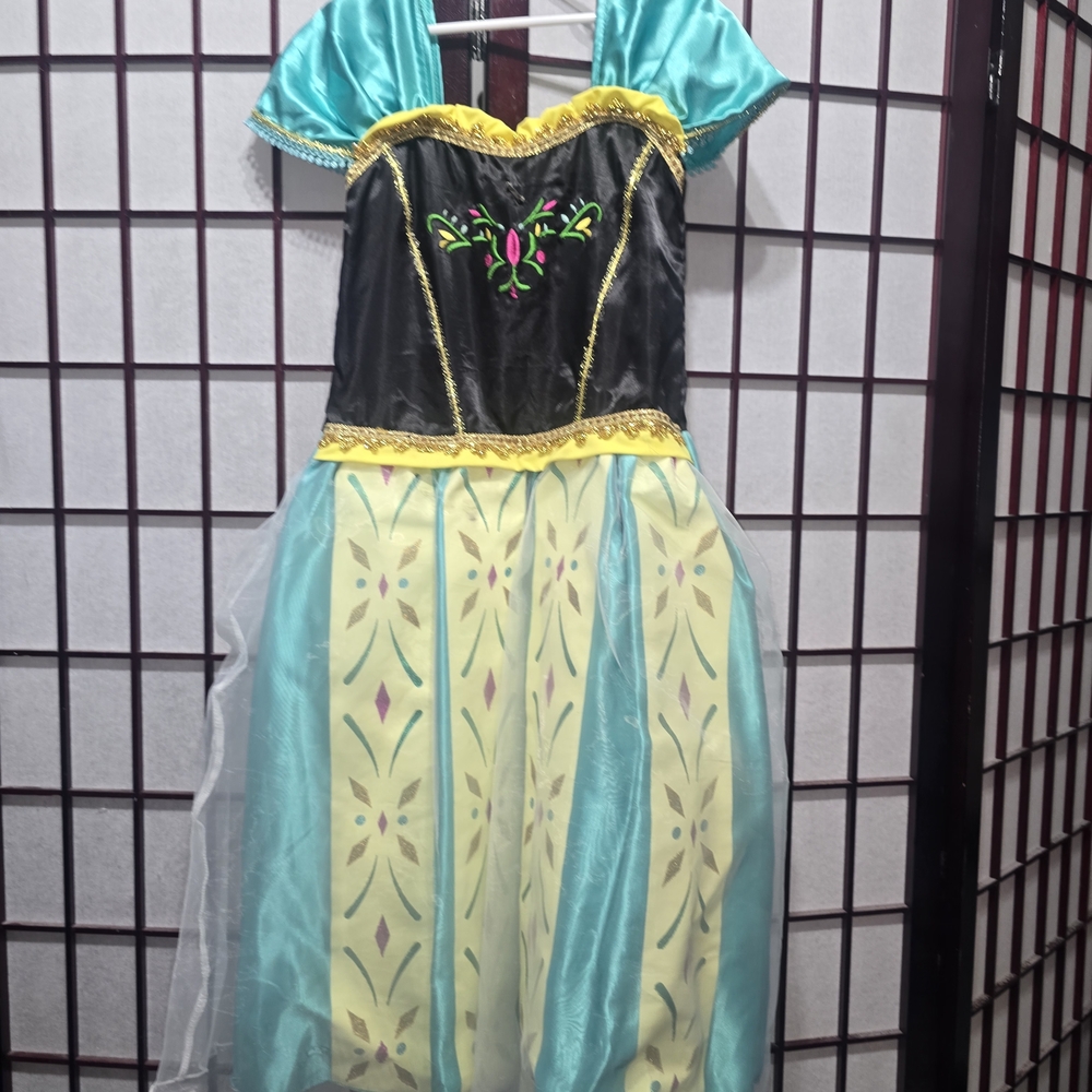 Kids Princess Costume with Blue and Yellow Accents